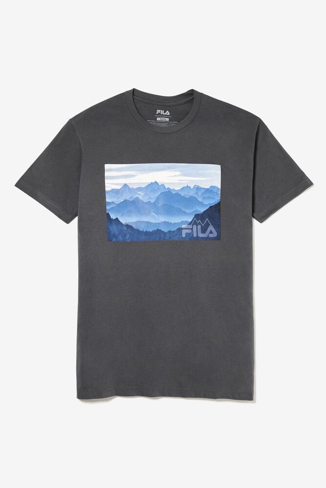 Fila Mountain Vista Grey T-Shirt Mens - NZ 27945-XUZB